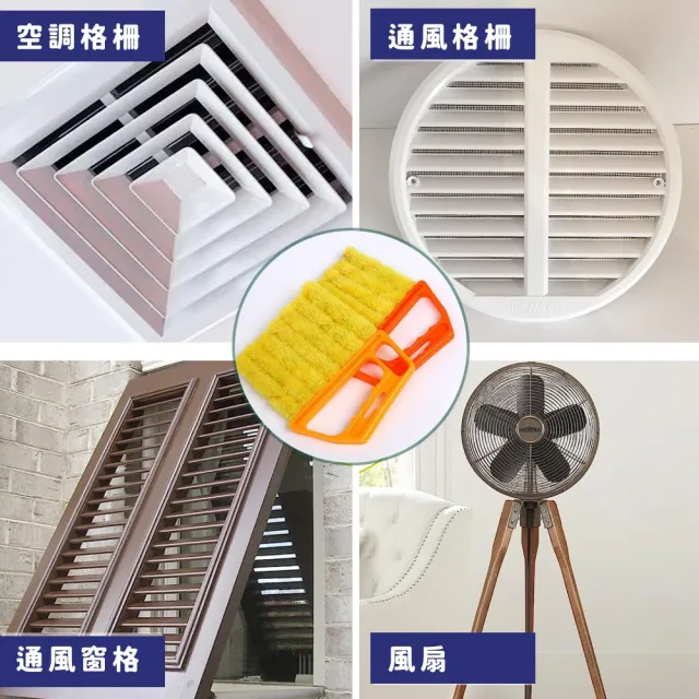 【除塵刷刷】可拆卸百葉窗清潔刷4入(縫隙刷 大掃除 死角刷 擦窗 出風口 葉片刷 風扇 浴室 廚房 毛絨布)