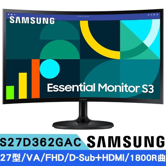 【SAMSUNG 三星】S27D362GAC 27型 VA FHD曲面螢幕(100Hz/1800R曲/D-Sub/HDMI)