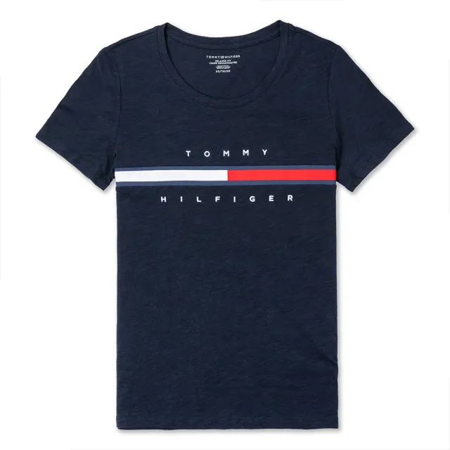 【Tommy Hilfiger】TOMMY 經典刺繡大LOGO文字圖案短袖T恤 上衣-女-多色組合(平輸品/短T)