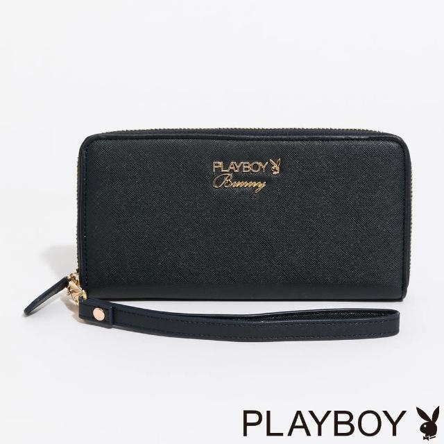 【PLAYBOY】拉鍊長夾 Miss Perfect系列(藍色)