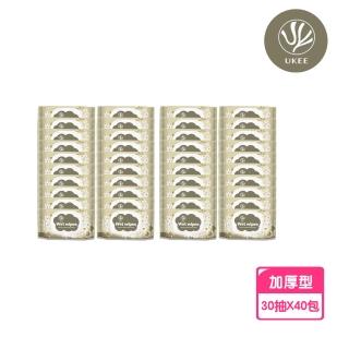 【UKEE】純水柔濕巾 加蓋30抽X40包(濕紙巾 RO超純水濕巾 無香精 醫強 臺灣製 隨身包)