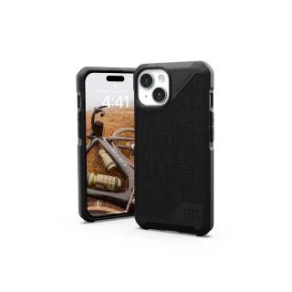 【UAG】iPhone 15 磁吸式耐衝擊保護殼-軍用黑(吊繩殼 支援MagSafe功能)