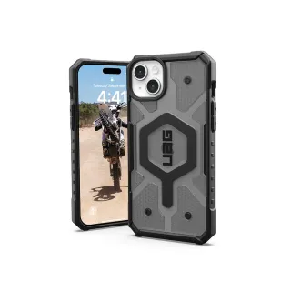 【UAG】iPhone 15 Plus 磁吸式耐衝擊保護殼-透黑(吊繩殼 支援MagSafe功能)