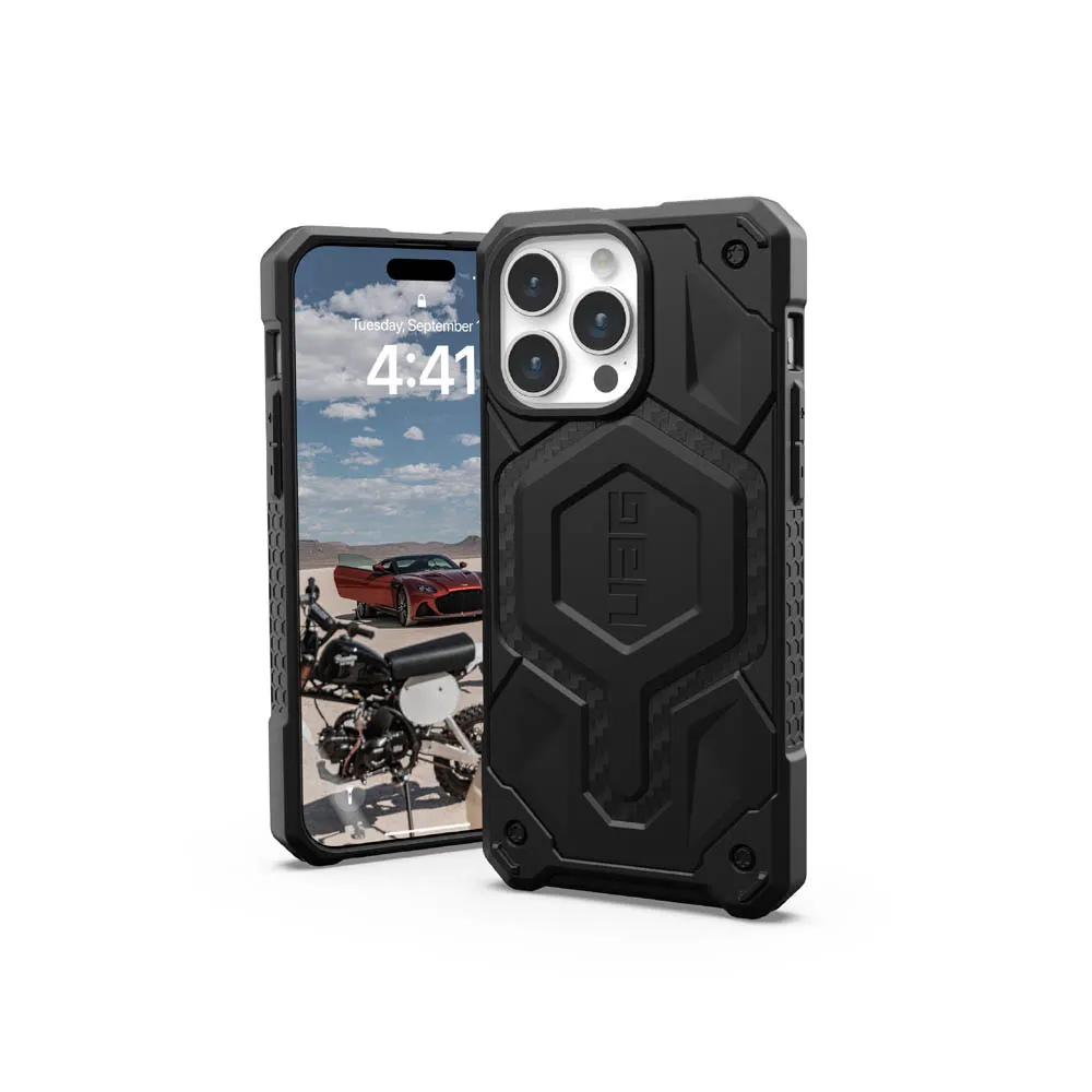 【UAG】iPhone 15 Pro Max 磁吸式頂級版耐衝擊保護殼-碳黑(吊繩殼 支援MagSafe功能 10年保固)