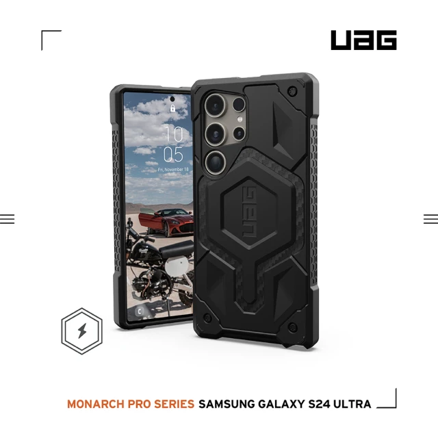 【UAG】Galaxy S24 Ultra 磁吸式頂級版耐衝擊保護殼-碳黑(支援MagSafe功能 10年保固)