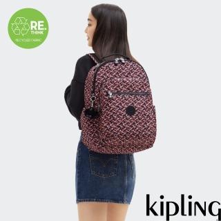 【KIPLING官方旗艦館】『首爾包』花束印花機能手提後揹包-SEOUL
