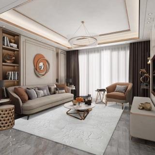 【SDL Home 山德力】羊毛手工片剪地毯-200x300cm知足(紐西蘭羊毛.素色.米白)
