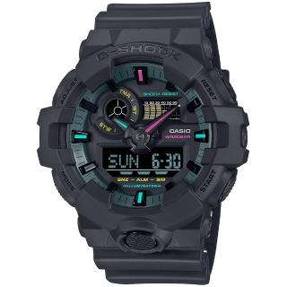 【CASIO 卡西歐】G-SHOCK 虛擬世界潮流雙顯手錶 禮物 開學(GA-700MF-1A/速)