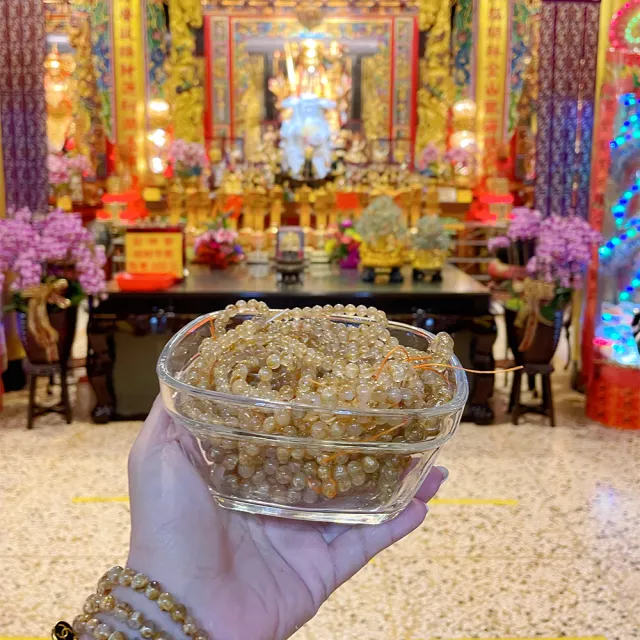 【A1 寶石】開運賺到發鈦晶晶鑽圓珠手鍊手環-能量招財旺事業貴人運(贈白水晶)