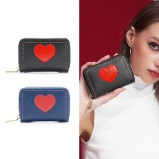 【2R 手工真皮】多色任選 湛雅NAPA牛皮Heart愛心拉鍊零錢包(零錢包 卡片包 愛心圖案 多色任選)