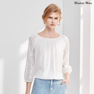 【Master Max】寬鬆浪漫拼接蕾絲素面上衣(8417032)
