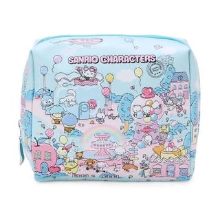 【SANRIO 三麗鷗】夢幻之旅系列 大容量拉鍊化妝包 收納包 三麗鷗家族 遊樂園