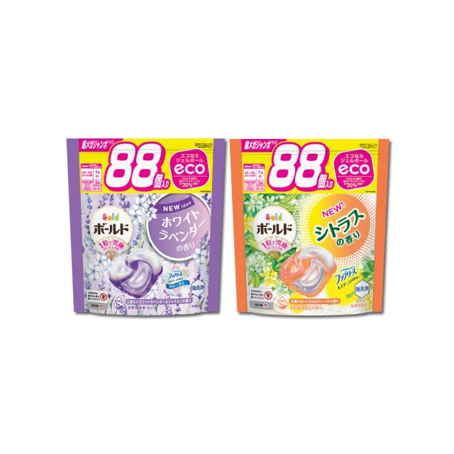 日本P&G Bold Lenor強洗淨4合1消臭柔軟香氛洗衣凝膠球88顆/袋(洗衣球筒槽防霉洗衣膠囊直立滾筒式洗衣機)