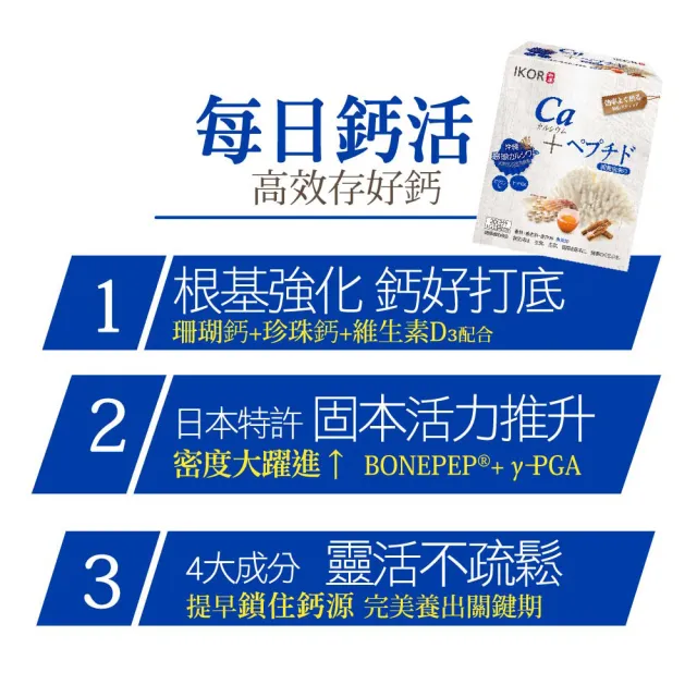 【IKOR】和漢 每日鈣活珊瑚鈣顆粒食品(30袋/盒 沖繩珊瑚鈣 好吸收 高效補鈣)