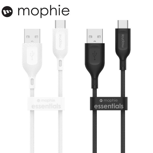 【mophie】essentials USB-A to USB-C 編織數據線1M 黑/白