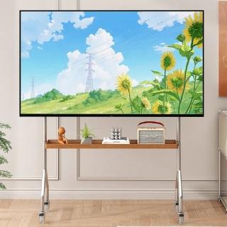 【大城小居】電視機落地支架可移動立式 會議室客廳落地帶輪支架 單層款(電視支架/落地支架/43-85英吋通用)