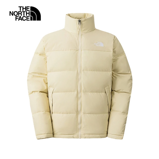 The North Face 北面男款米色DWR防潑水保暖立領羽絨外套｜88R53X4(550蓬鬆度)