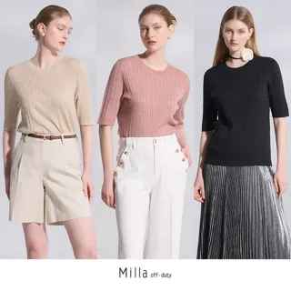 Milla典藏星空麻花植蠶細織上衣(U)