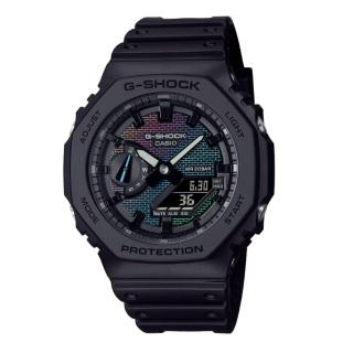 【CASIO 卡西歐】G-SHOCK 絢麗繽紛 彩虹轉牆 八角形錶殼 GA-2100RW-1A 45.4mm