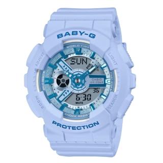【CASIO 卡西歐】BABY-G 活力繽紛 Y2K時尚 天空水藍 雙顯系列 BA-110YK-2A 43.4mm