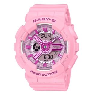 【CASIO 卡西歐】BABY-G 活力繽紛 Y2K時尚 甜心粉紅 雙顯系列 BA-110YK-4A 43.4mm