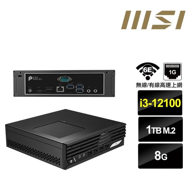 【MSI 微星】i3四核{大鴻臚Q30C} 迷你電腦(I3-12100/8G/1TB M.2 SSD)