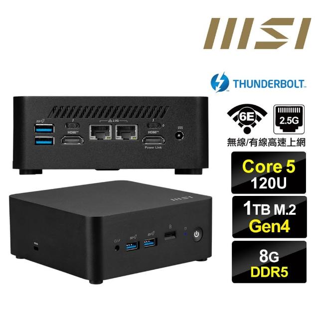 【MSI 微星】Cubi NUC Core5十核{大鴻臚R3EC} 迷你電腦(Core 5 120U/8G/1TB M.2 Gen4)