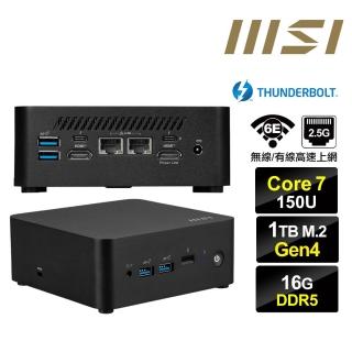 【MSI 微星】Cubi NUC Core7十核{大鴻臚S4AC} 迷你電腦(Core 7 150U/16G/1TB M.2 Gen4)