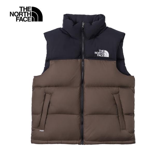 【The North Face 官方旗艦】經典1996-北面男款棕色DWR防潑水羽絨背心｜3JQQ5EX(700蓬鬆度)