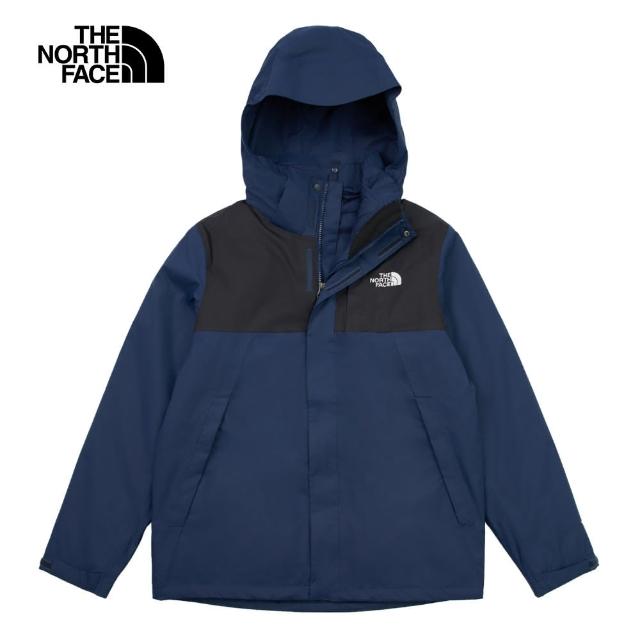 【The North Face 官方旗艦】北面男款藍色DryVent防水透氣鋪棉內裡三合一外套｜8DNC8K2