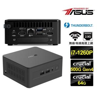 【ASUS 華碩】NUC i7十二核{左將軍S09B} 迷你電腦(i7-1260P/64G/500G M.2 Gen4)