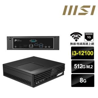 【MSI 微星】i3四核{大鴻臚Q2FB} 迷你電腦(I3-12100/8G/512GB M.2)