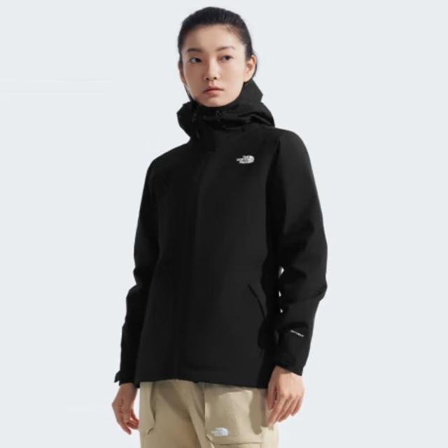 【The North Face】北臉 外套 女款 運動連帽外套 衝鋒衣 保暖 三合一 黑 NF0A5B1X4H0