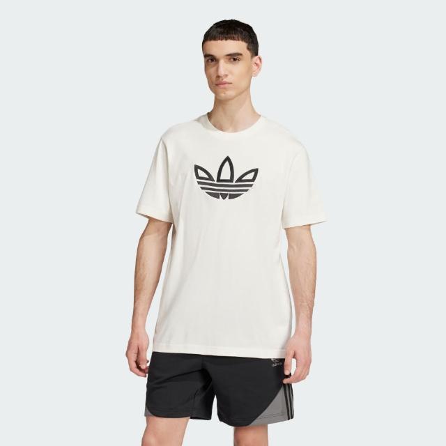 【adidas 愛迪達】短袖上衣 男款 運動 OUTLINE TEE 白 IY4890(S2724)