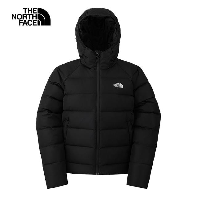 【The North Face 官方旗艦】北面女款黑色DWR防潑水保暖連帽羽絨外套｜8DMNJK3(550蓬鬆度)