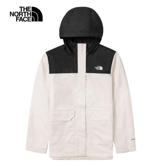 【The North Face 官方旗艦】北面女款米白色DryVent防水透氣連帽衝鋒衣｜88RSROU(外套)