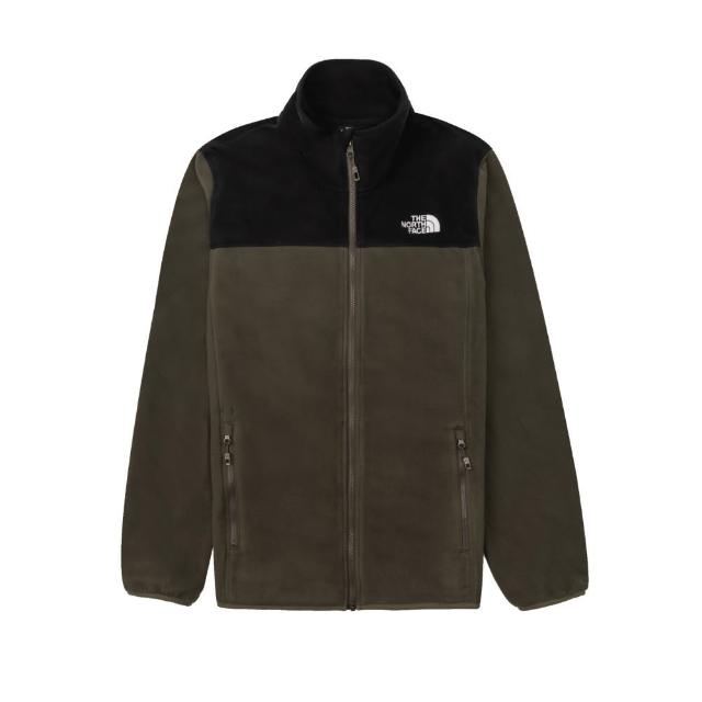 【The North Face】北臉 外套 男款 運動外套 保暖 M 100 GLACIER FULL ZIP 綠黑 NF0A8AYKBQW