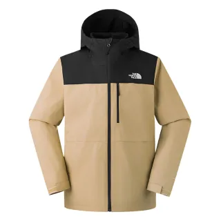 【The North Face 官方旗艦】北面男款卡其色DryVent防水透氣抓絨內裡三合一外套｜8DMKQV2