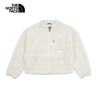 【The North Face 官方旗艦】北面女款米白色舒適保暖可調節下擺抓絨外套｜83UVQLI