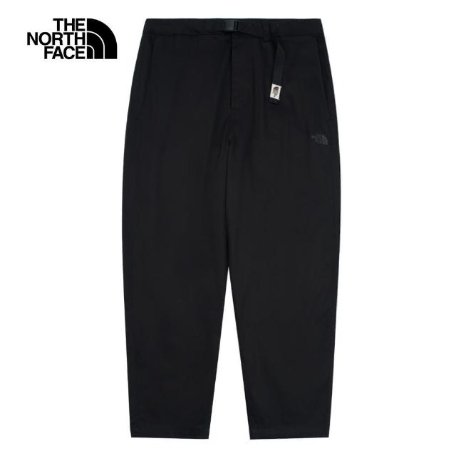 【The North Face 官方旗艦】北面男款黑色吸濕排汗附可調節腰帶休閒長褲｜89YSJK3