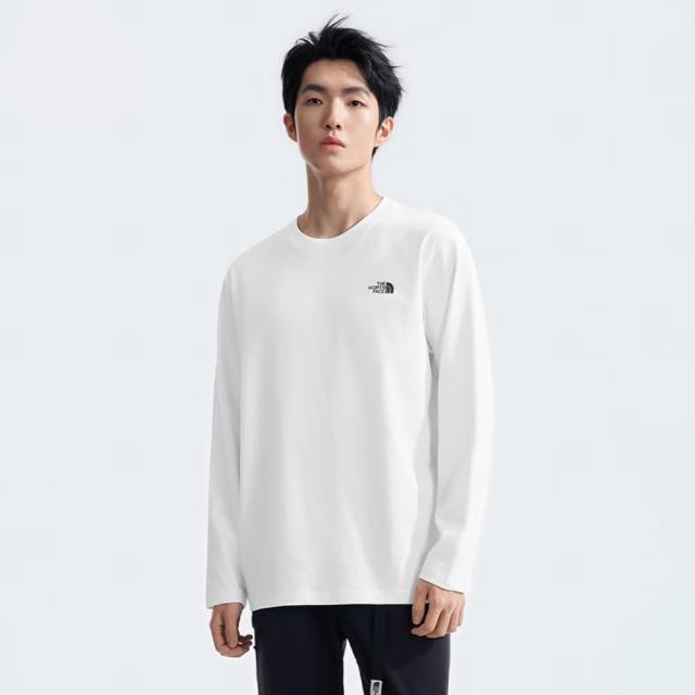 【The North Face】北臉 長袖上衣 男款 運動 M BOX NSE LS RLX TEE 白 NF0A8AT8FN4