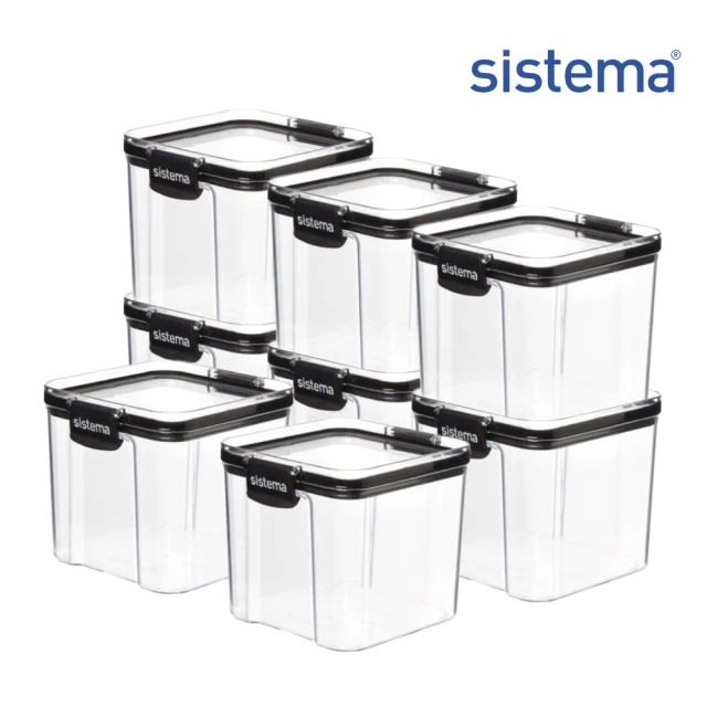 SISTEMA 紐西蘭進口TRITAN系列方形密封保鮮盒700ml(8入組)