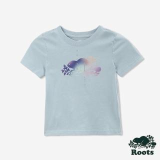 【Roots】Roots 小童-THERMO TECH BEAVER 短袖T恤(冰川藍)