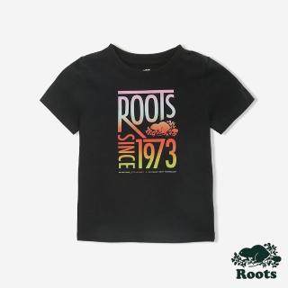 【Roots】Roots 小童-GRADIENT TECH 短袖T恤(黑色)