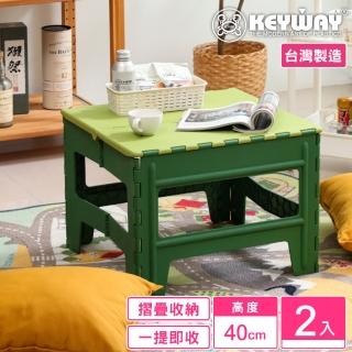【KEYWAY 聯府】綠蘿休閒摺合桌40cm-2入(露營野餐 折疊收藏 MIT臺灣製造)