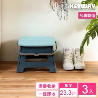 【KEYWAY 聯府】布萊尼快收手提摺疊椅-3入(露營野餐 折疊收藏 MIT臺灣製造)