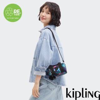 【KIPLING官方旗艦館】光影花卉輕巧圓筒手提肩背兩用包-BINA MINI