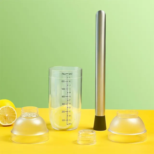 【晴安居】加厚型食品級DIY飲料雪克杯 不鏽鋼搗汁棒夏季手搖飲調制杯(1000ml*1)