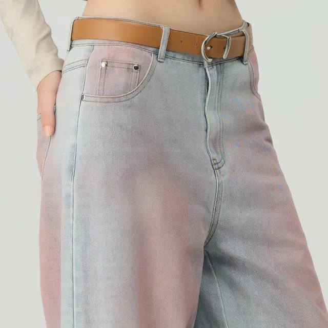 【OUWEY 歐薇】廢土風水洗刷色牛仔褲(淺藍；S-L；3243328639)