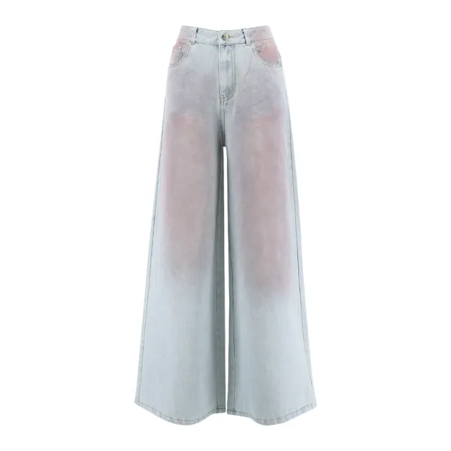 【OUWEY 歐薇】廢土風水洗刷色牛仔褲(淺藍；S-L；3243328639)